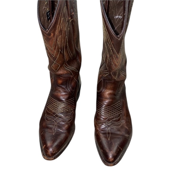 FRYE Cowboy Boots Chestnut Brown Size 8 M - Picture 2 of 16
